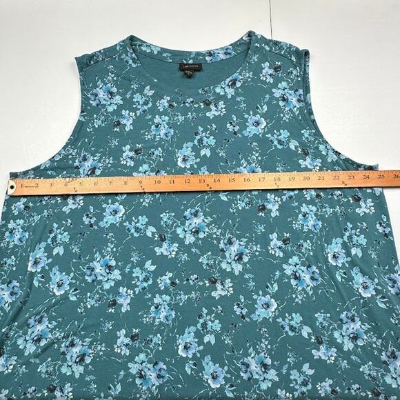 J Jill Wearever Collection Top Womens 3X Green Floral Sleeveless Tank Stretch - Picture 10 of 13